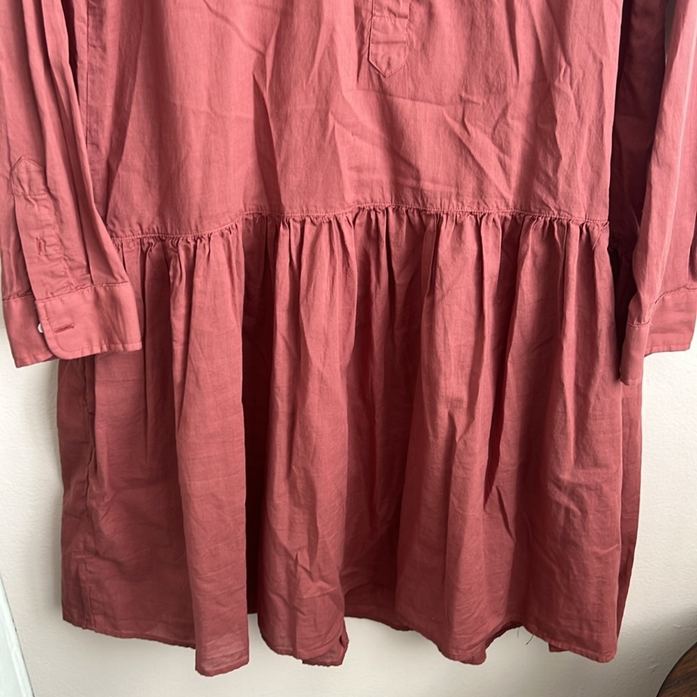 Frank & Eileen Grayson The Changemaker Pink Drop Waist Shirt Dress Red Small - Picture 7 of 10